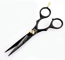 Black Circles Hair Scissors for all Hair Types, with Presentation Case